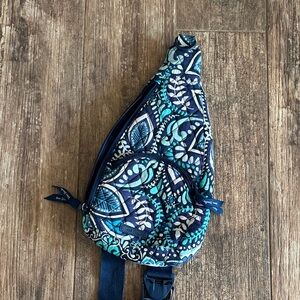 Vera Bradley Blue and Green Sling Backpack